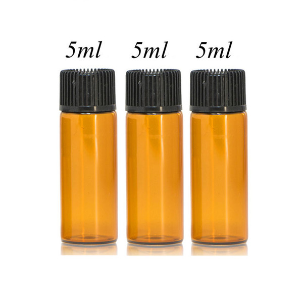 500pcs 5ml Mini Small Amber Glass Bottle with Orifice Reducer and Cap Small Essential Oil Bottle