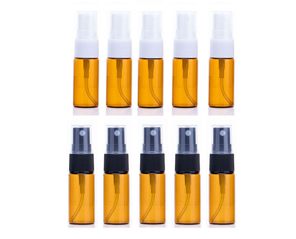 1000pcs 10ml Amber Glass Vials Clear Sample Perfume Spray Bottle Thin Glass Tube Travel Vials Mist Sprayer