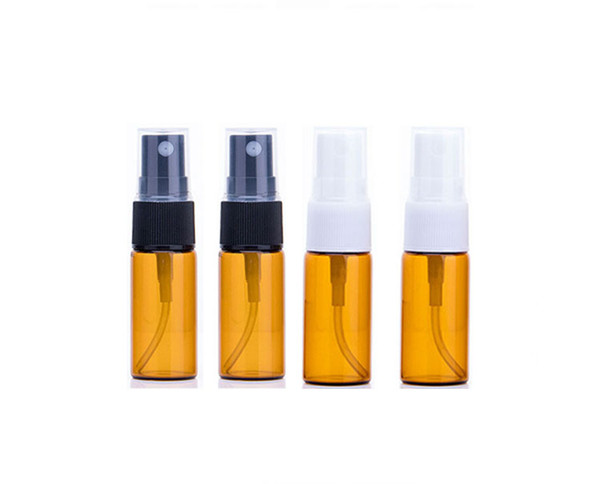 200pcs/lot 10ml Amber Glass Vials Clear Sample Perfume Spray Bottle Thin Glass Tube Travel Vials Mist Sprayer