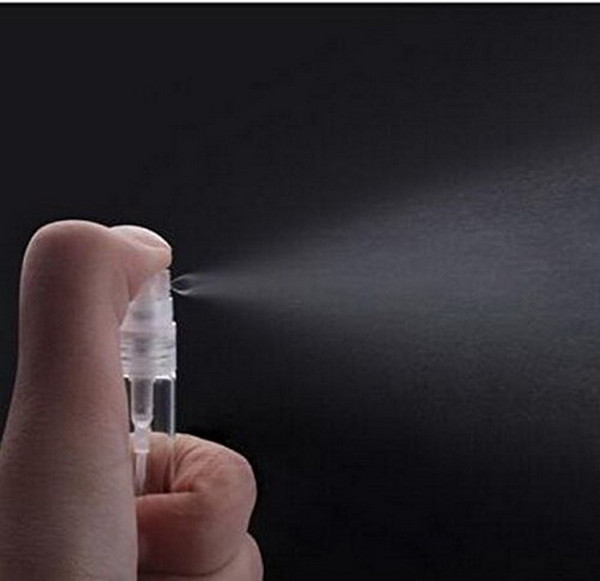 500pcs/lot Mini Clear 2ml 5/8Dram Atomizer Vial Glass bottle Spray Refillable Perfume Empty Sample Bottle