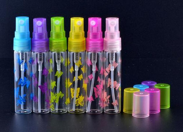 5ml Mini Refillable Portable Perfume Bottle&Glass Empty Spray Printing Bottle empty glass perfume bottles 300Pcs/lot By DHL Free Shipping