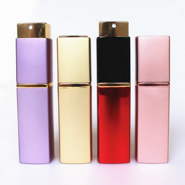 100pcs TOP quality Luxury Square Empty Perfume Bottle 20ML Aluminium Refillable Bottle Portable Metal Spray Atomizer