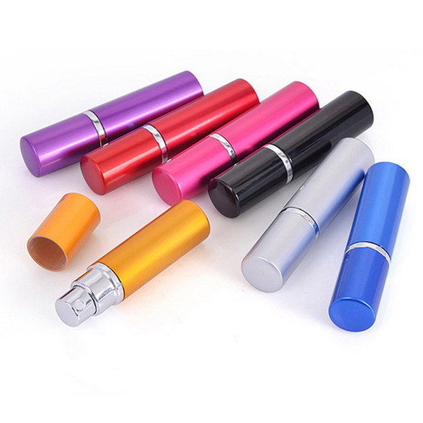 500PCS/LOT 6ml Mini Portable Refillable Perfume Atomizer Colorful Spray Bottle Empty Perfume Bottles free shipping