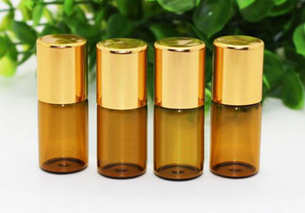 3ml Essential Oil Amber Glass Roll on Bottles for Essential Oils, Perfumes, Lip Balm, Lip Gloss With Stainless Steel Roller Ball 300Pcs/lot