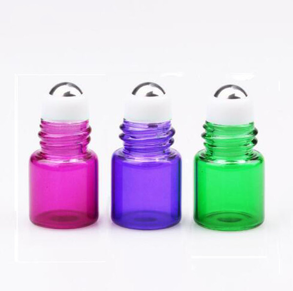 1200Pcs/Lot 1ML Mini Sample Roll Glass Bottles for Essential Oils Roller Refillable Perfume Roll Bottle