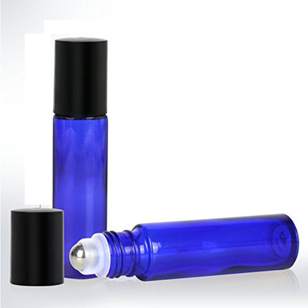 600Pcs/Lot 10ml Roller Bottles for Essential Oils - Cobalt Blue, Glass with Stainless Steel Roller Balls Glass Roller Bottles