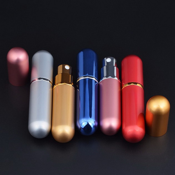 500PCS/LOT 6ml colorful Refillable Portable Mini Perfume Bottle & Traveler Aluminum Spray Atomizer Empty Parfum Bottle Free Shipping
