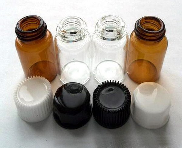 3ml Amber or Transparent Glass Perfume Bottles,Sample Perfume Bottles ,With Inside Plug and Caps 500Pcs/lot By DHL Free Shipping