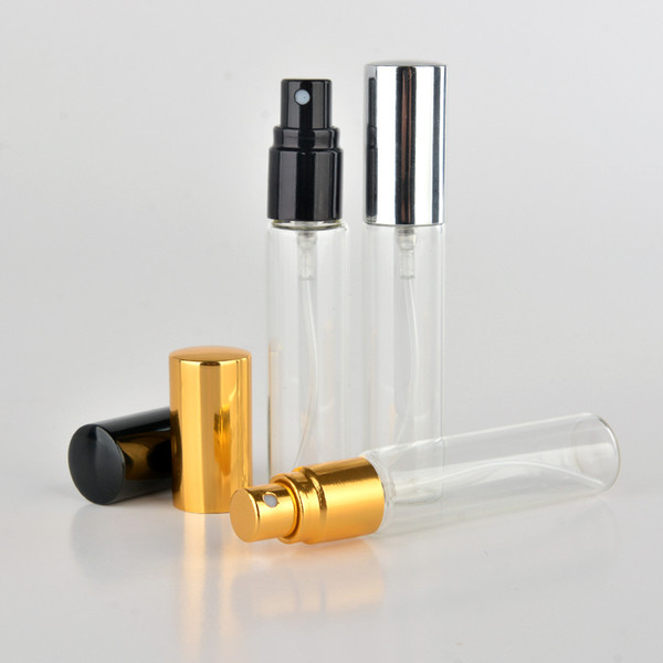 Wholesale 200 Pieces/Lot 10ML Portable Glass Refillable Perfume Bottle With Aluminum Atomizer Empty Parfum Case For Traveler