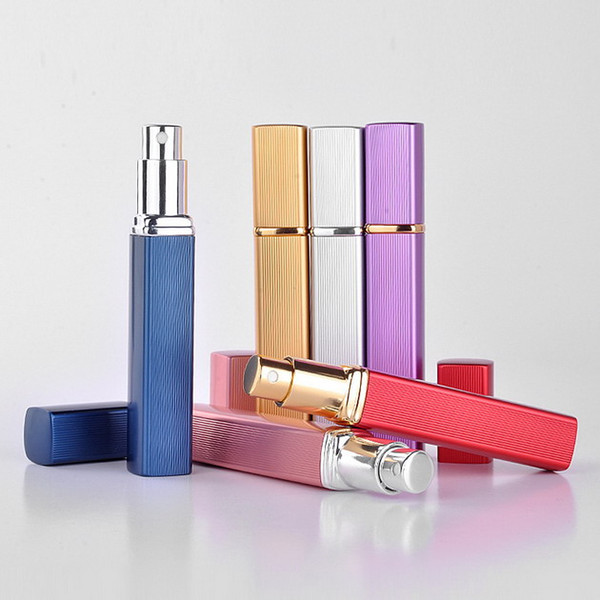 300PCS/LOT Mini Portable Spray Bottle Empty Perfume Bottles Colorful 12ml Refillable Perfume Atomizer Travel Accessories Perfume bottle