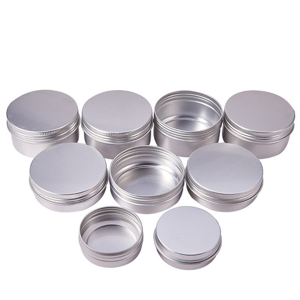 100PCS 5g 10g 15g 20g 30g 40g 50g 60g Aluminum Tin Jars Metal 50ml Empty Cosmetic Face Care Eye Cream Lip Balm Gloss Packaging