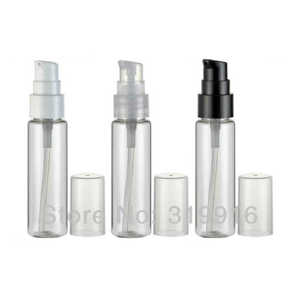 30ml x 100 transparent travel small cream lotion pump pet bottle for cosmetic packaging ,DIY cream bottle container with pump