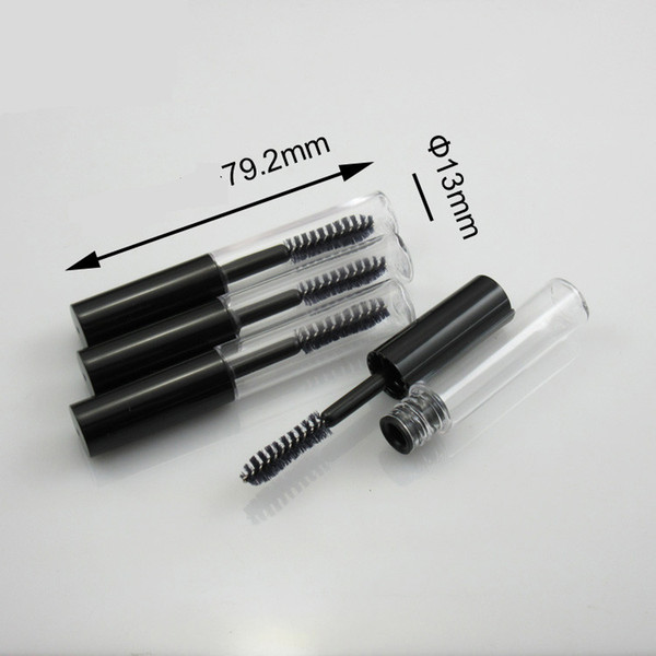 300pcs/lot 4ml Empty Eyelash Tube with silver black lid Mascara Cream Vial/Container 4cc Fashionable Useful Makeup Mini Sample