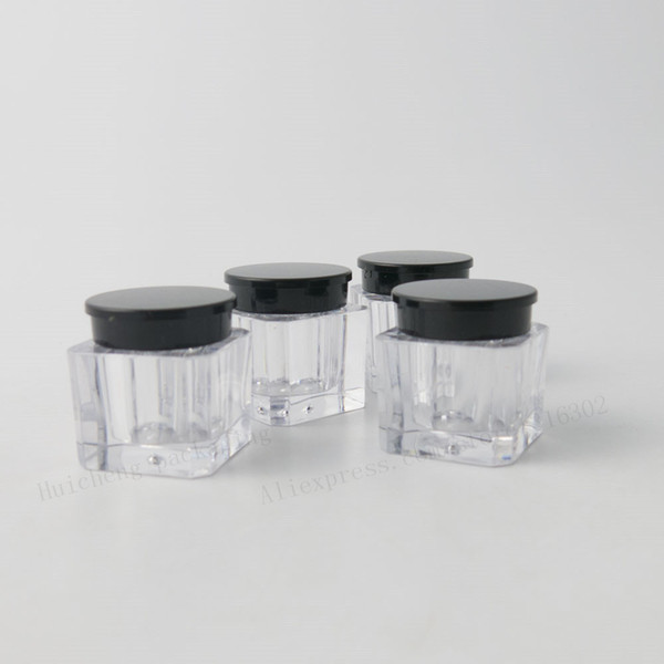 500 X 3G clear Powder Sample Jar 3CC Mimi PS Make Up Face Cream Case 3cc Small Plastic Container For Travel