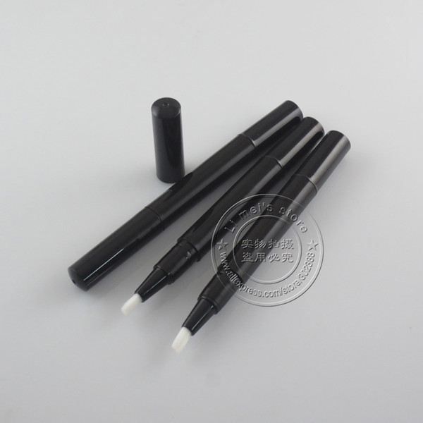 125pcs/lot 2.0ml twist up nail art pen with brush applicator black nail gel oil pen empty nail pen package