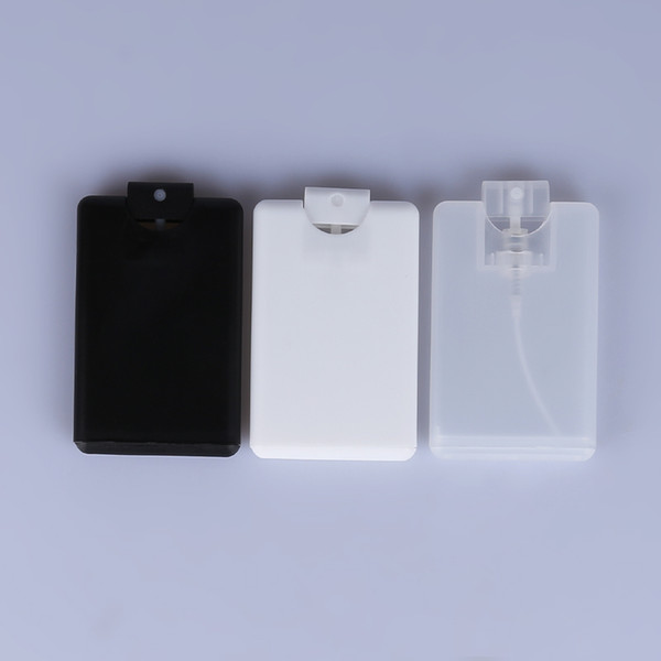20ml Empty Cards Plastic Sprayer Perfume Bottles Clear White Black Portable Pocket Spray Perfume Atomizer Containers 50pcs/lot