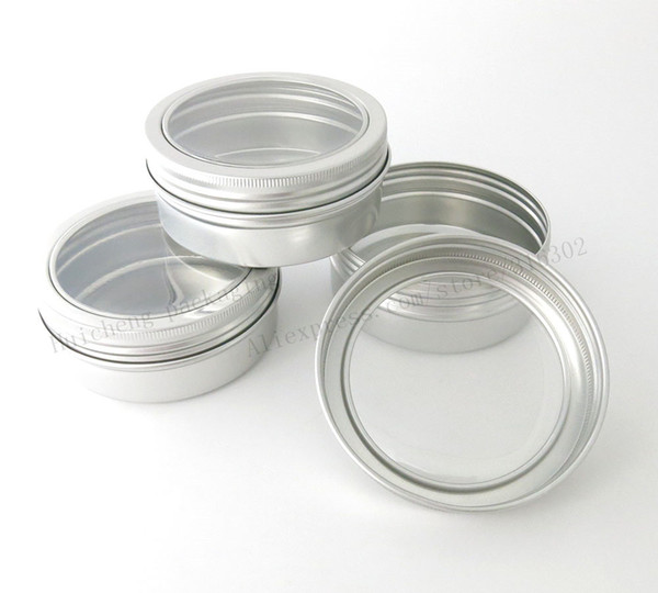 30 x 150g aluminum jars with window 150ml aluminum tin for powders, gels, cream and display Tea Beadsuse, 5 oz metal containers