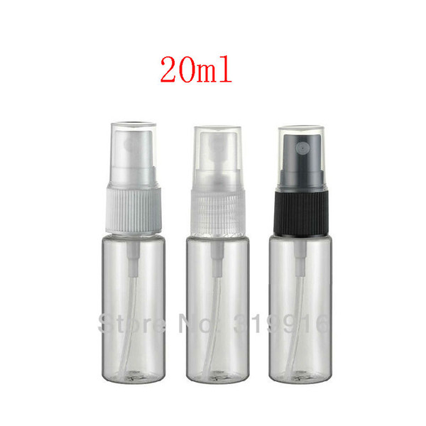 20ml X 100pc Transparent Spray PET Bottle 20cc Small Travel Perfume Container With Mist Sprayer Pump , Hotel Spray Bottles
