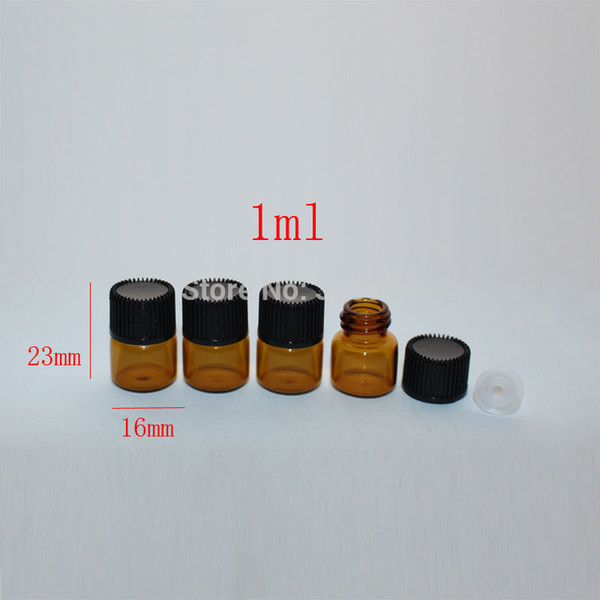 1ml x 100 MINI amber ( brown ) oil glass bottles with cap ,1cc glass perfume bottle china ,refillable empty perfume bottle