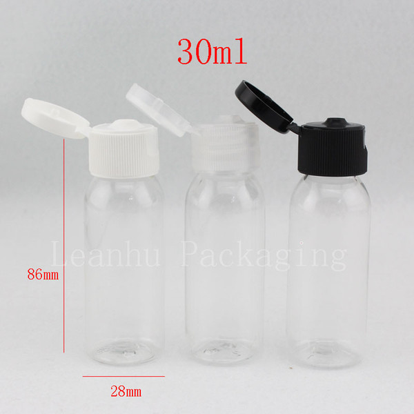 30ml transparent empty plastic sample packed bottles with lid,30cc hotel shampoo bottles for personal care cosmetic packaging
