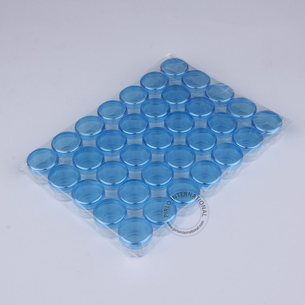 100% Excellent 5g Small Plastic Cream Jar 5ml Empty PS Cosmetic Bottle Light Blue Lid Powder Jars Multipurpose Mini Box 35pcs