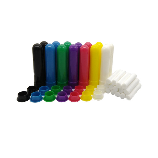 Free Shipping 100 sets Health Care Supply Plastic essential oil Nasal Inhaler( 4 parts together+ cotton wicks)