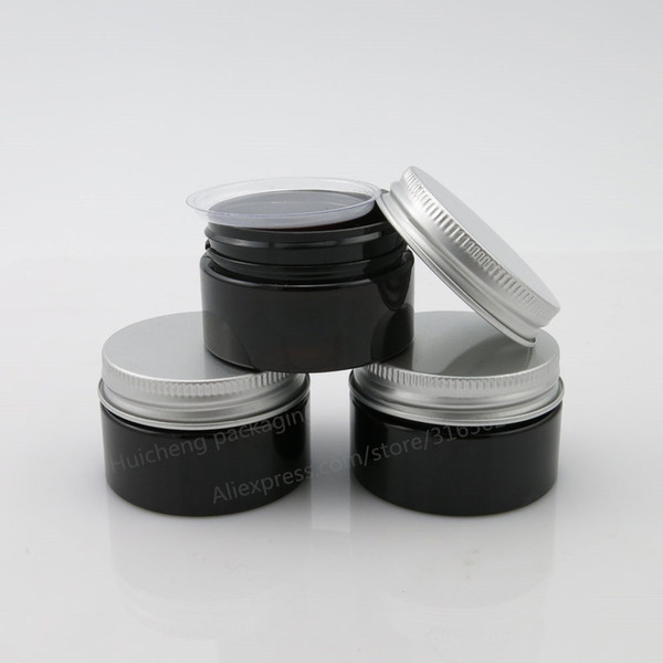 50 x 30g Empty Dark Amber Pet Skin Care Cream Jar With Aluminum Lids Insert 1oz Cosmetic Container