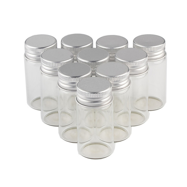30*60*21mm 25ml Glass Bottles Aluminium Lid Empty Transparent Clear Gift Wishing Bottles Jars 50pcslot
