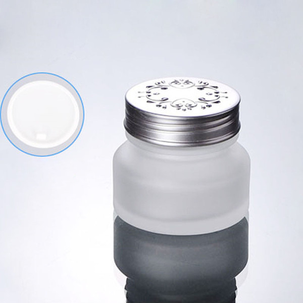 200 x 50G FROST GLASS CREAM COSMETIC CONTAINER SILVER LID WHOLESAL