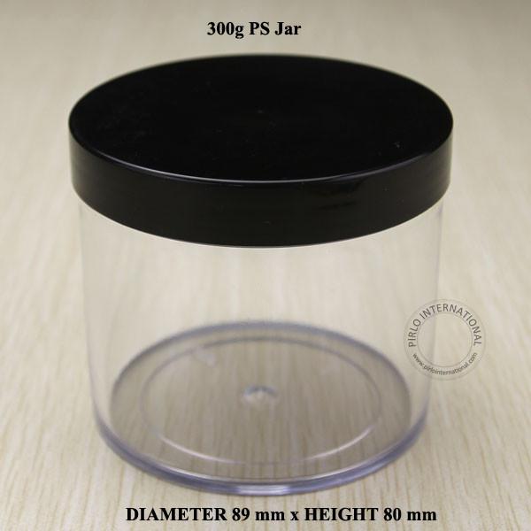 300g/10oz Empty Plastic Jars With BLack Lid 300ml PS Containers For Makeup Hand Cream Cosmetic Packaging Pot 10pcs Free Shipping