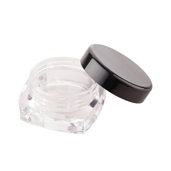 100PCS 5g black Cream Jar,Empty Plastic Cosmetic Container,Small Sample Makeup Sub-bottling nail powder case