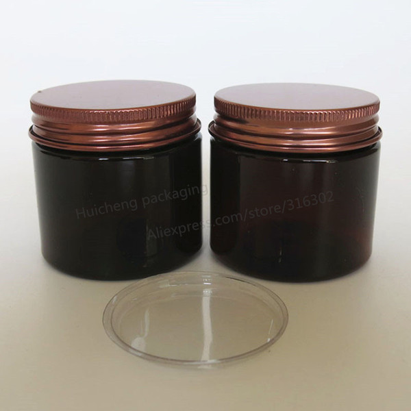 20pcs/lot 50g Amber PET Cream Jar, 50cc cosmetic container with Aluminum Lids