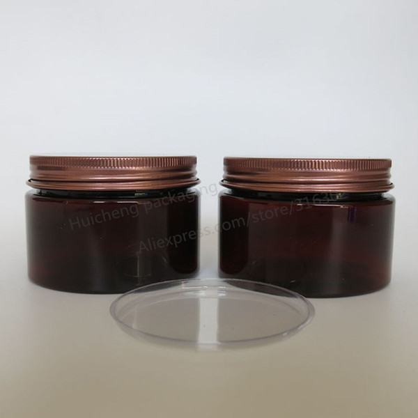 20 x 120 gram Amber Empty Plastic Jar With Bonze Lid Makeup Bottle Cosmetic Packaging Hand Cream Containers Facial mask Jars