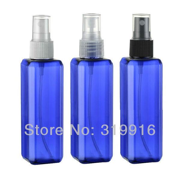 free shipping discount capacity100ml square blue perfume spray bottles 50pc/lot wholesale