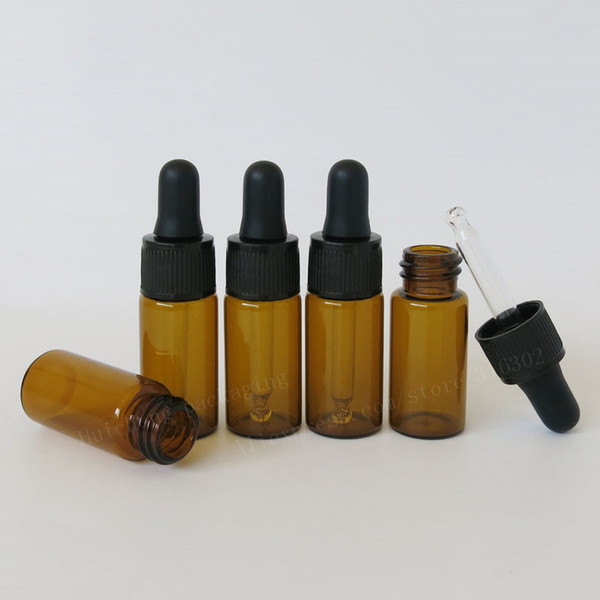 500 x 10ml Empty Amber Glass Essential Oil Dropper Bottle 1/3oz Brown Glass Dropper Vials Containers