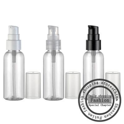 50pcs,50ml Mini transparent cream PET bottle pump 50cc travel size empty plastic cosmetic packaging bottle container