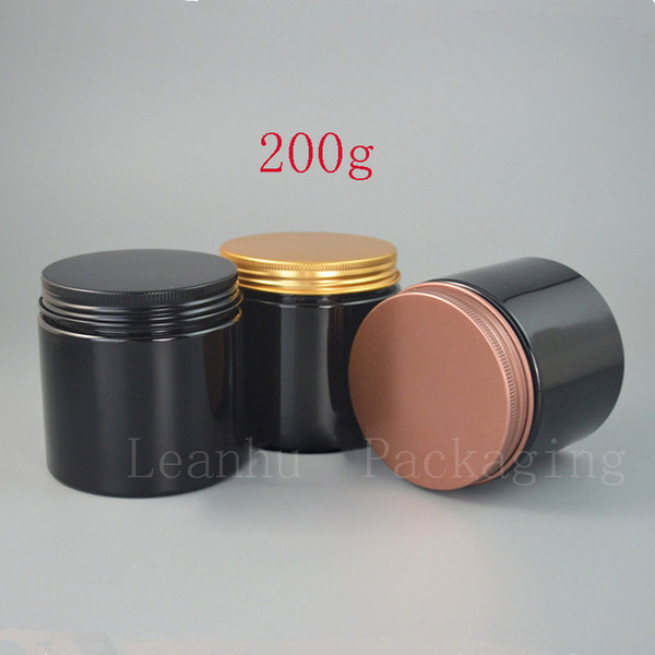 Black Refillable Cream Jar Solid Perfumes Makeup Container With Bronze/Black/Gold Aluminum Screw Cap,Empty Cosmetic Containers