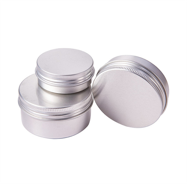 100PCS 30g 50g 60g Aluminum Jar with Screw Cap Makeup Face Mask Eyeshadow Cream Lotion Shampoo Soap Glitter Powder Travel Pot Box