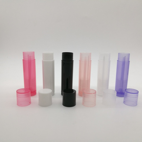 5g 5mlDIY Empty Colorful transparent lip balm lipstick cream tube bottle Lip Balm Stick Sample Cosmetic Container 100pcs