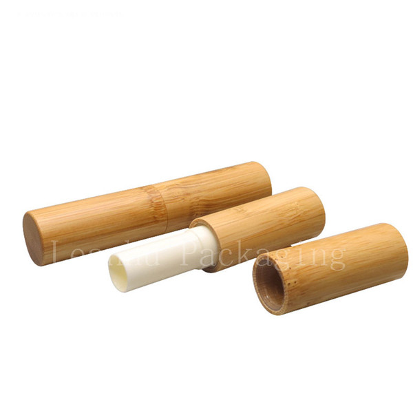4g Makeup bamboo empty lip gross container lipstick tube DIY cosmetic containers lip balm tubes bamboo lip stick tubes container