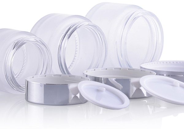 300pcs 15g 30g 50g Glass Facial Cream Jar Empty Cosmetic Sample 15ml 30ml 30ml Container Emulsion Refillable Pot For Travel