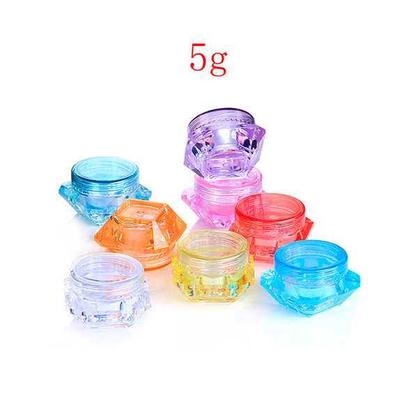 5g colored diamond shape empty cosmetic containers with screw cap, sample containers jar skin care cosmetic cream jars pot tins