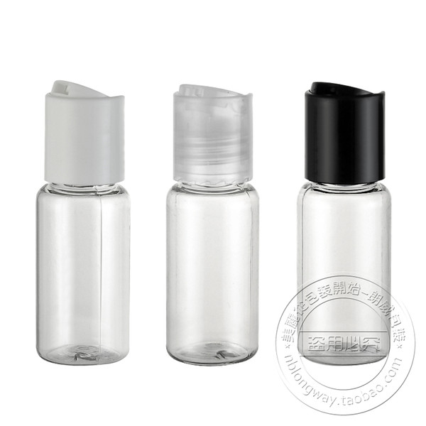 Free shipping 15ml transparent Mini plastic PET sample bottle body wash shower gel vials/bottles for travelling , 100pc/lot