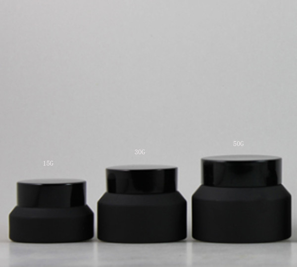 20 x 15G 30G 50G Frost Glass Jar With Black Lids white Seal Container Cosmetic Packaging, 15G Glass Cream Pot