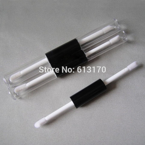 2*4ml lip gloss tubes,Double sides,Black and Clear,8ml Empty Lip stick packing container,DIY makeup lip balm bottle 50pcs/lot