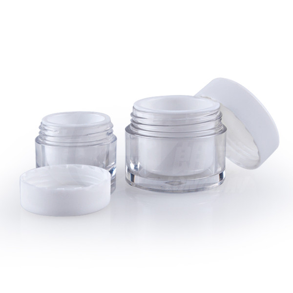 Hot Sale 100PCS Portable 5g 10g Acrylic Cosmetic Empty Jar Pot Eyeshadow Makeup Face Cream Container Bottles with Frosted Cap