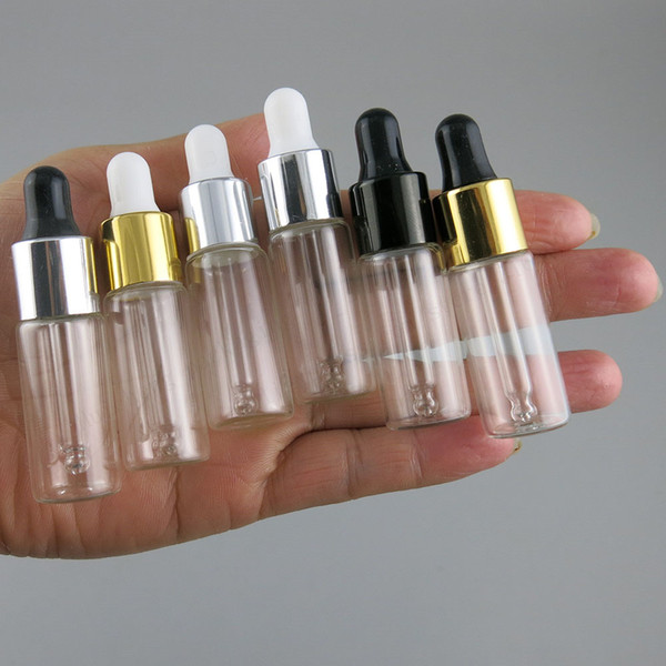 500 x 5ml Empty Eye Dropper Glass Vials 5CC Small Glass Aromatherapy Liquid Pipette Bottle Refillable Bottles