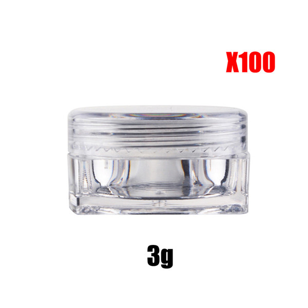 100X 3 gram Cream Jar perfume packaging cosmetics Container Clear Jar Small Sample Makeup Nail Powder Case