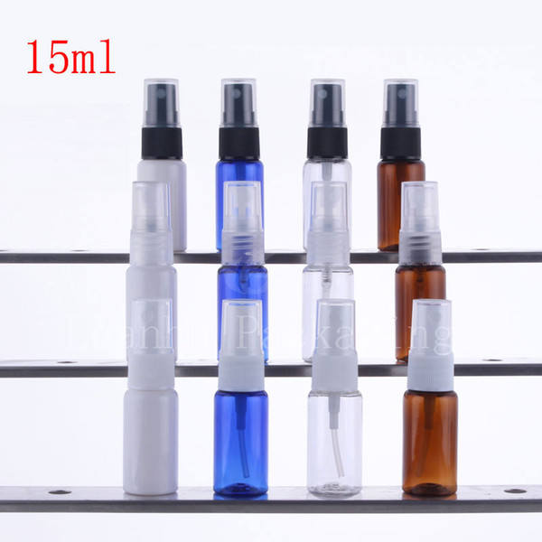 15ML x 50 empty small mist spray plastic bottle , 15cc perfume refillable cosmetic container with sprayer pump Mini travel size