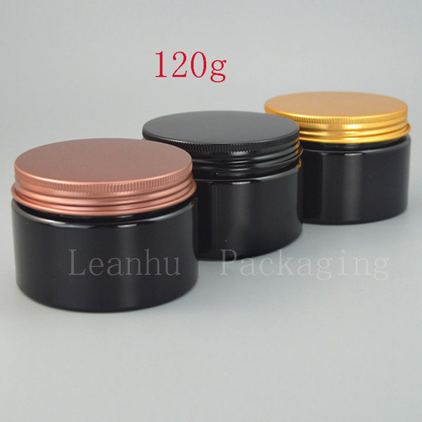 120g Black Refillable Cream Jar Solid Perfumes Makeup Container Aluminum Screw Cap,DIY Personal Care Packing Container,Wholesale